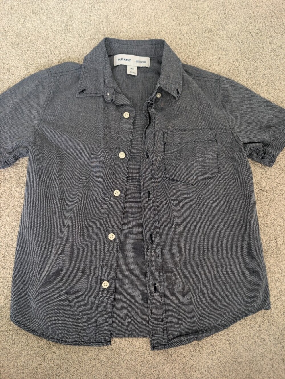 Old Navy Boys' Short-Sleeve Button-Down Shirt in Charcoal Gray